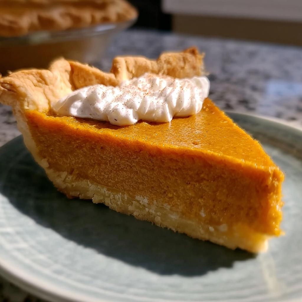 A slice of divine Thanksgiving pie with a crispy crust, juicy filling, and whipped cream topping.