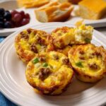 Close-up of four sausage and egg muffins, a perfect addition to 20-Ingredient Breakfast Ideas Recipes.