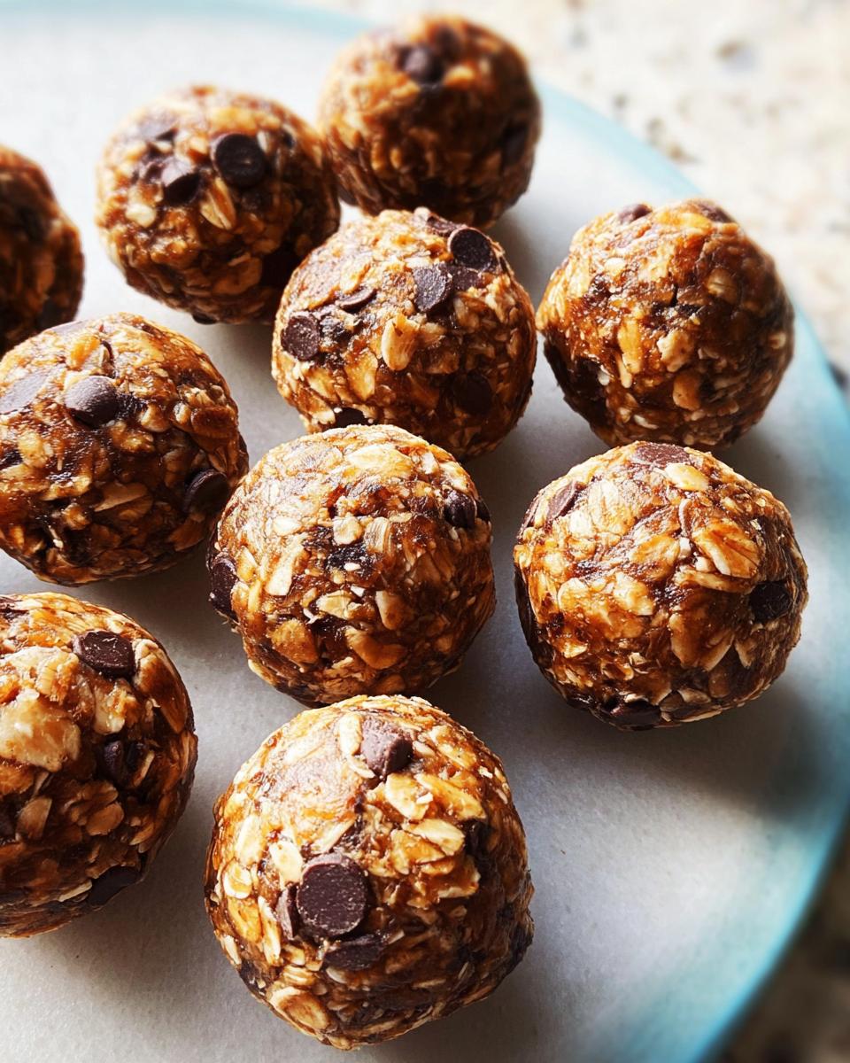 Close-up of chocolate chip energy balls, a perfect addition to breakfast ideas recipes.