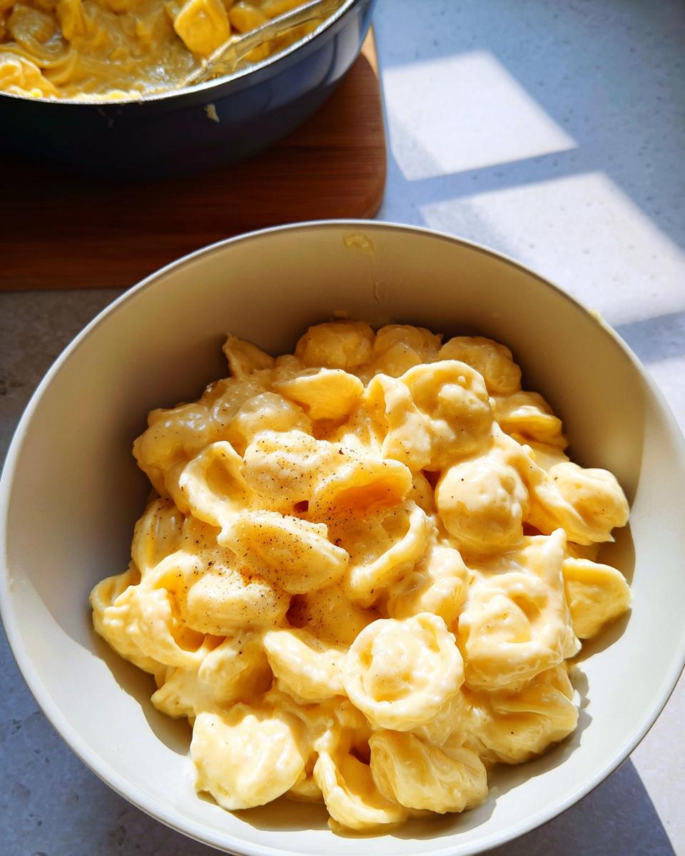 A bowl of creamy mac and cheese, a perfect example of easy dinner recipes.