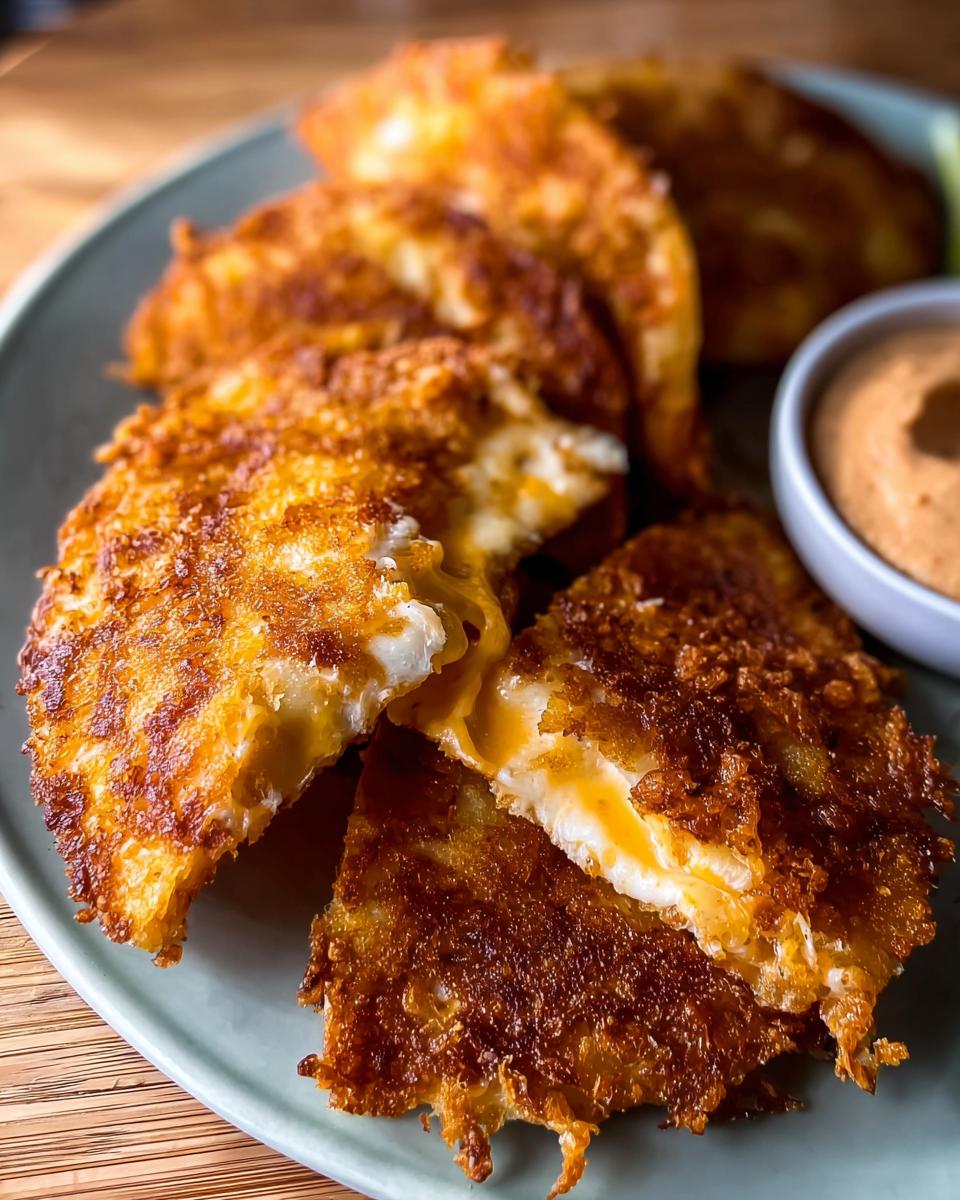 Close-up of crispy fried cheese wedges, a perfect addition to Restaurant-Style Taco Tuesday Recipes at Home.