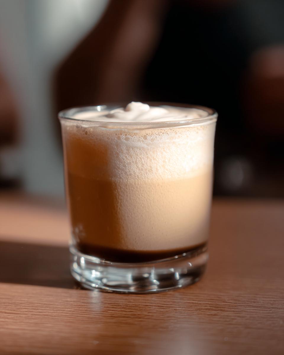 A refreshing Starbucks drink with foamy cream on top, perfect for busy weeknights.