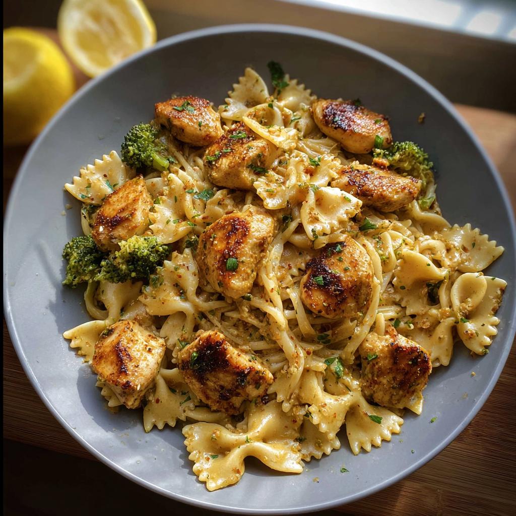 Cowboy Butter Lemon Bowtie Chicken Pasta with Broccoli for Dinner - Tasty