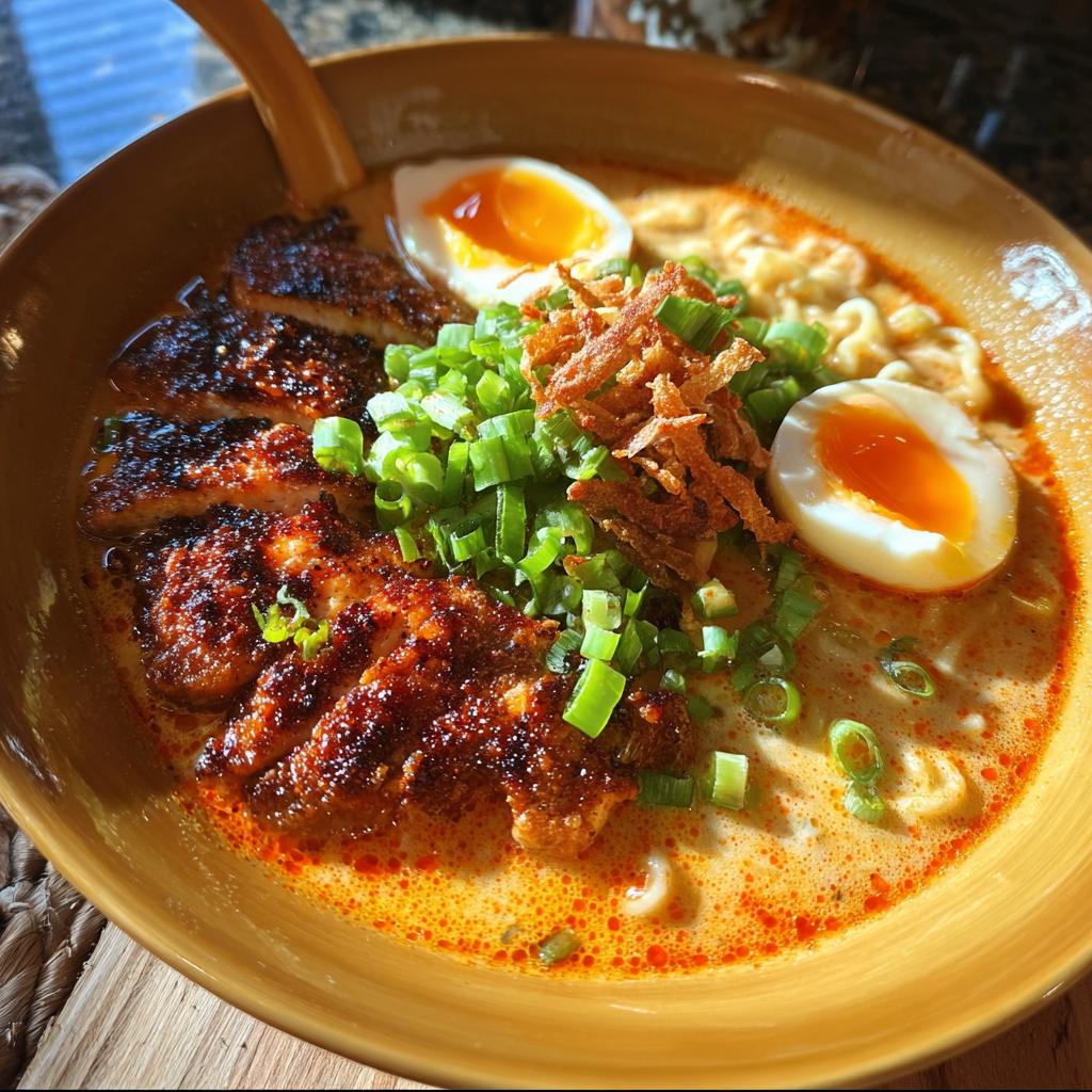Creamy Garlic Chicken Ramen - Tasty