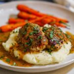 Creamy Herb Chicken with Mashed Potatoes & Glazed Carrots - Featured