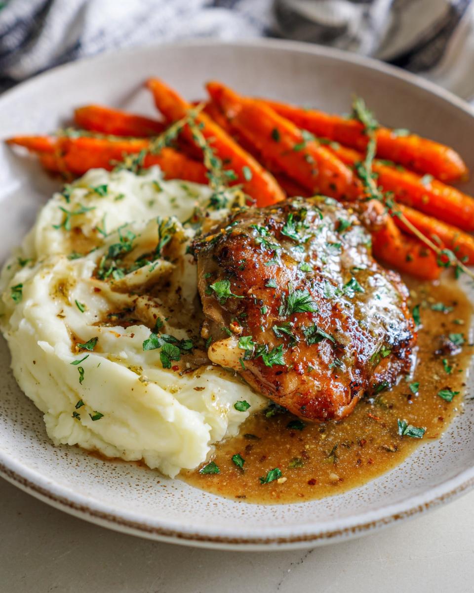 Creamy Herb Chicken with Mashed Potatoes & Glazed Carrots - Other 1
