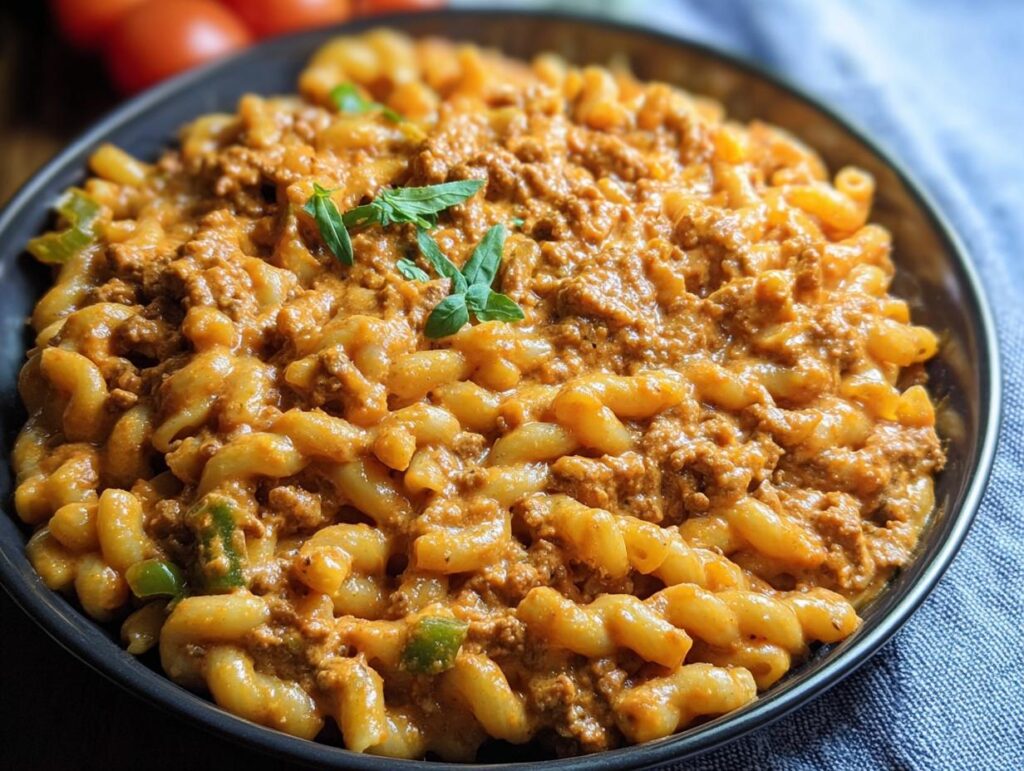 Creamy High Protein Beef Pasta - Featured