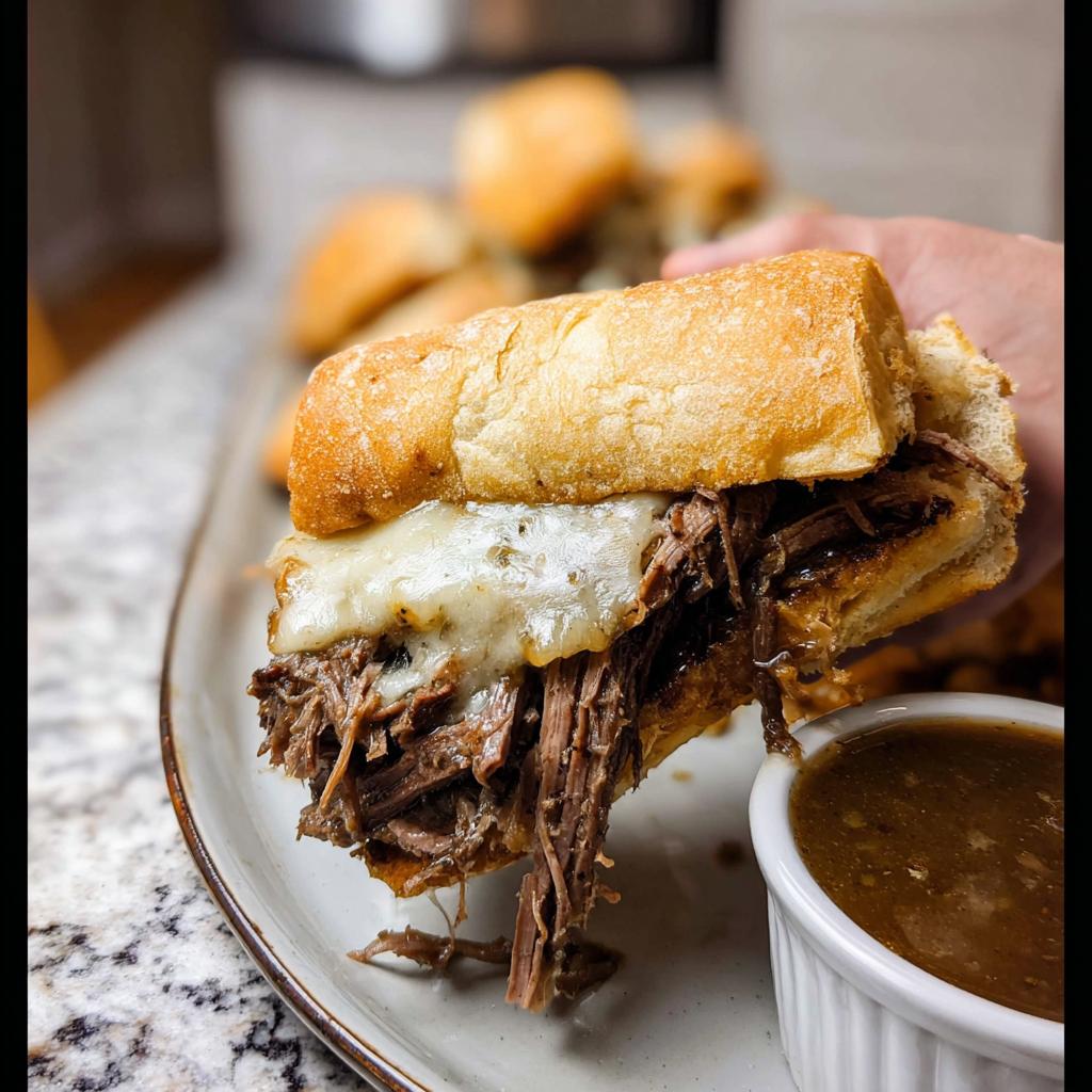 Crockpot French Dip Sandwiches - Tasty