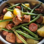 Crockpot Kielbasa and Green Beans - Featured