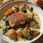 Garlic Parmesan Chicken Thighs and Potatoes - Featured