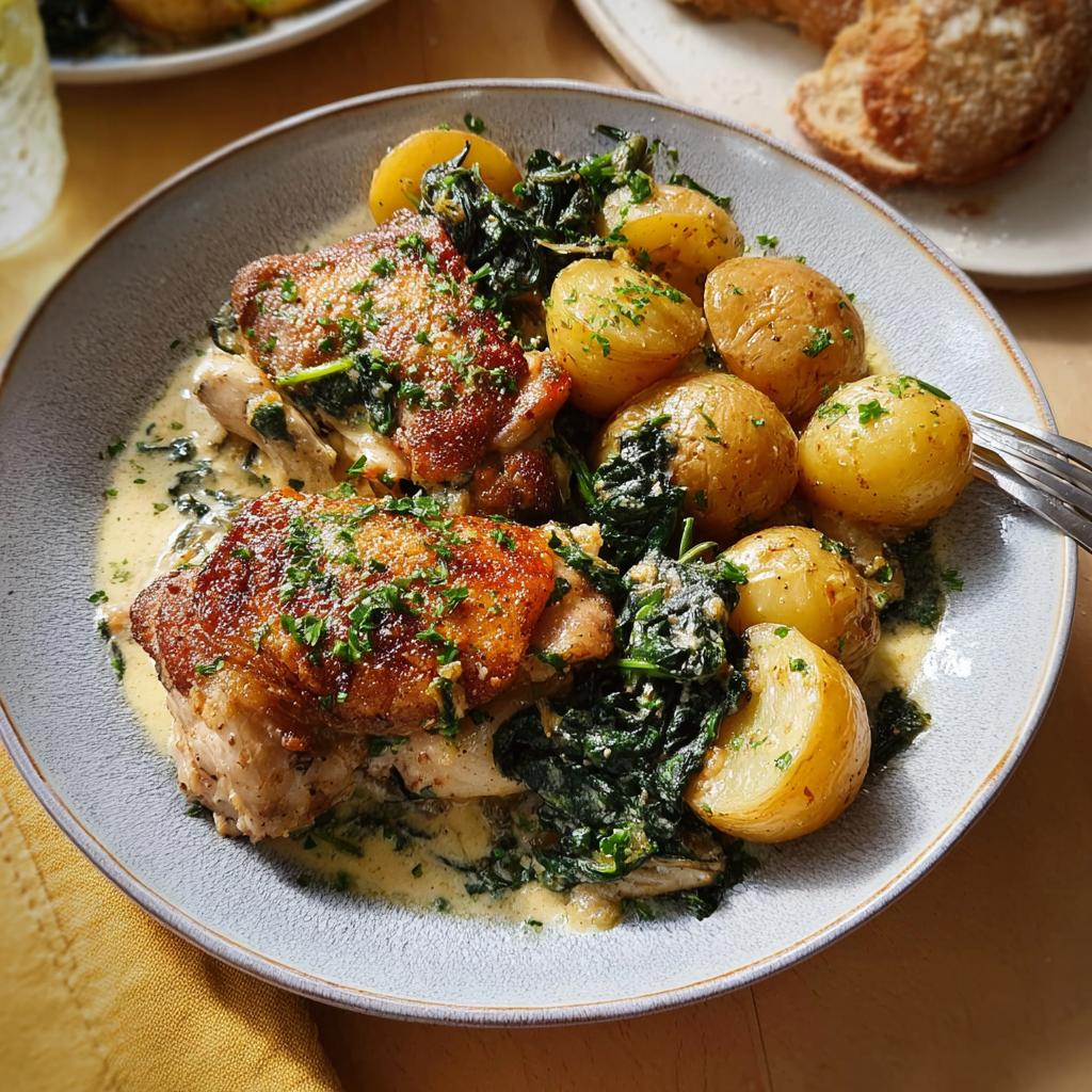 Garlic Parmesan Chicken Thighs and Potatoes - Tasty