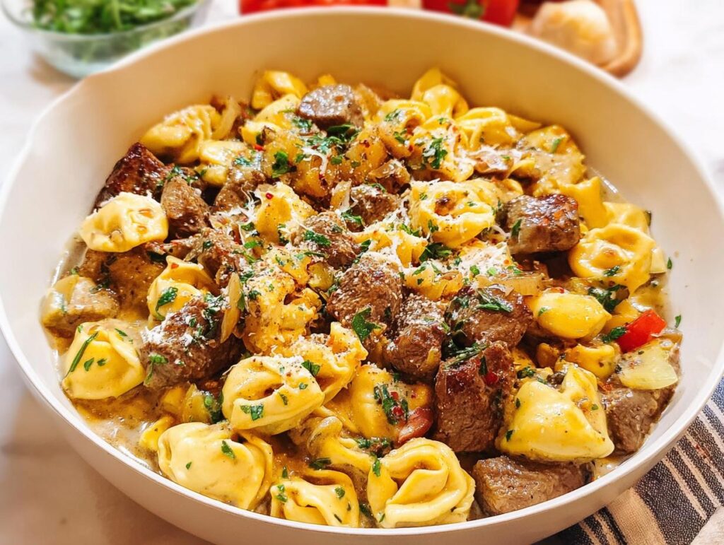 Garlic Steak Tortellini - Featured