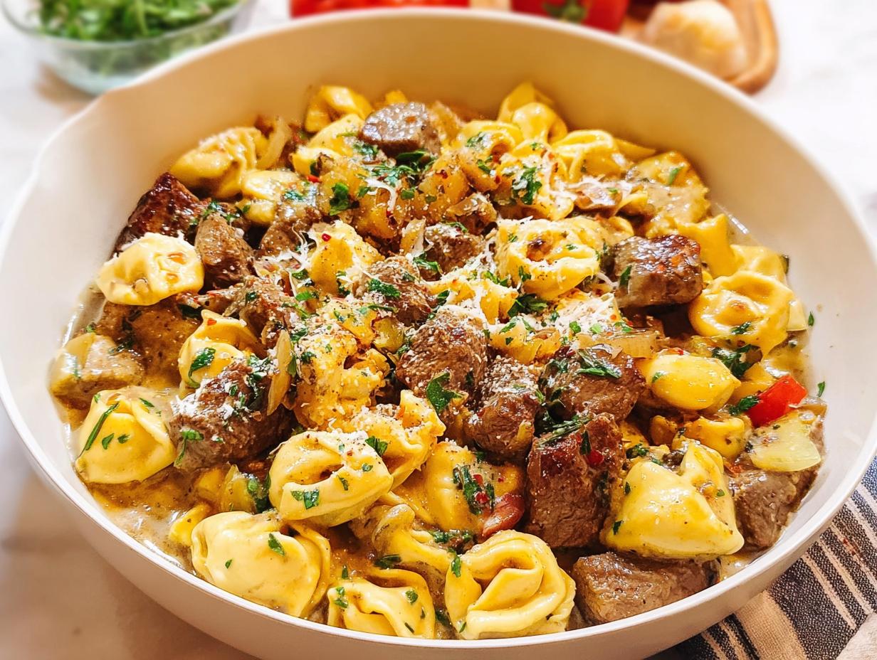 Garlic Steak Tortellini - Featured