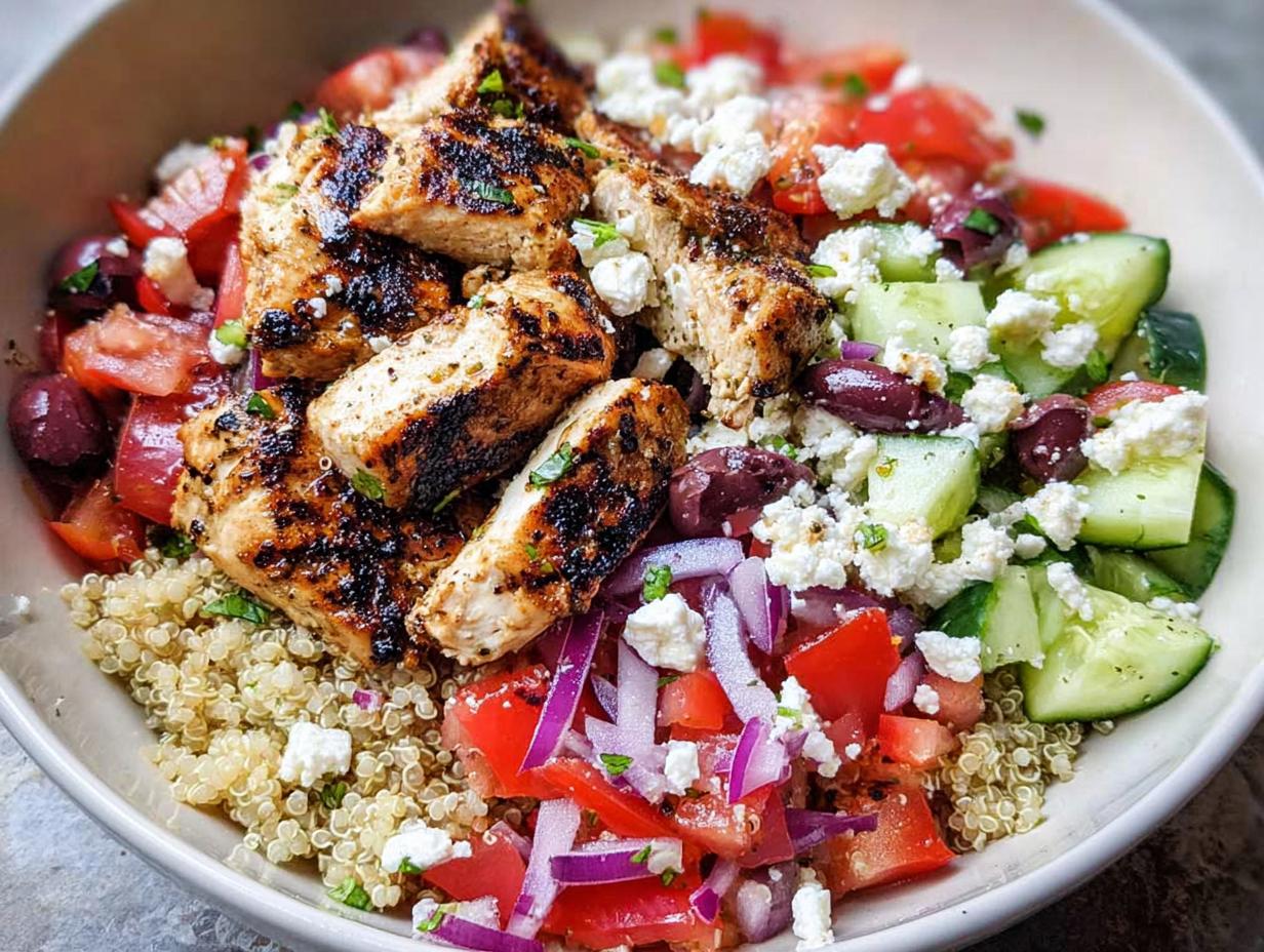 Greek Chicken Bowls: Easy Clean Eating Meal Prep - Featured