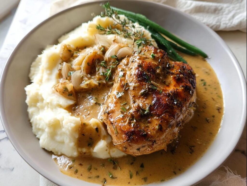 Irresistible Garlic Herb Chicken with Creamy Mashed Potatoes - Featured