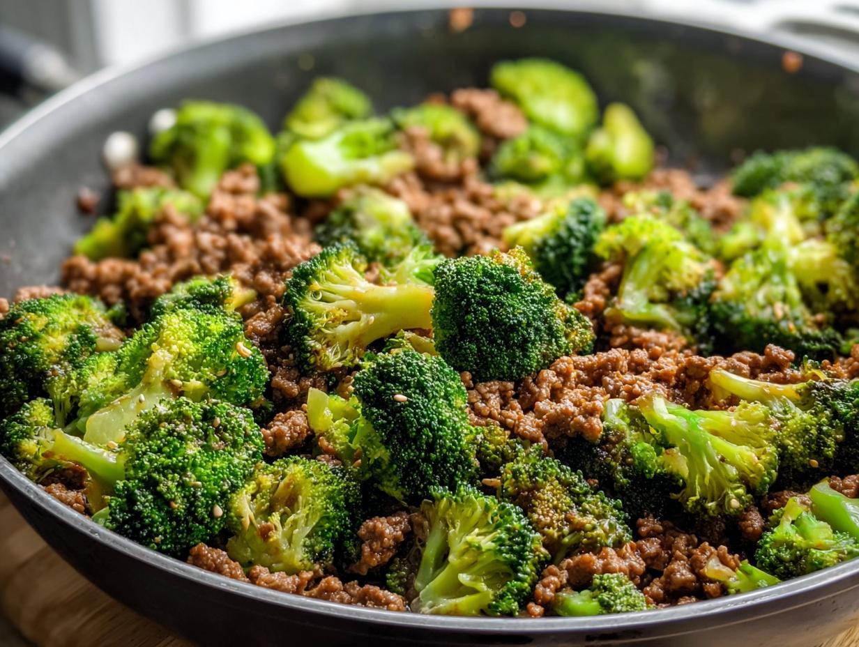 Keto Hamburger Broccoli Skillet - Featured