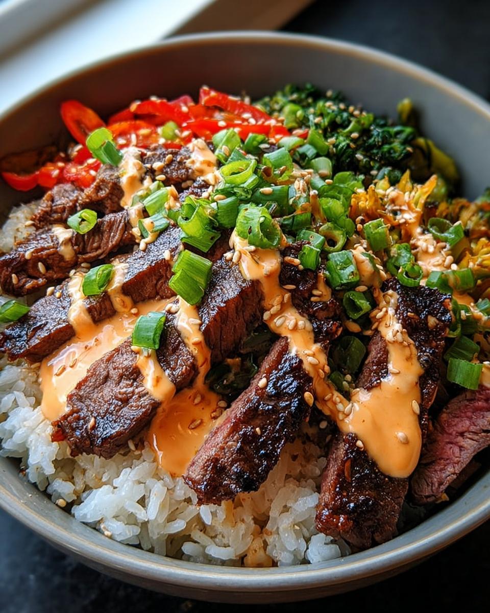 Korean BBQ Steak Rice Bowls with Spicy Cream Sauce - Other 2