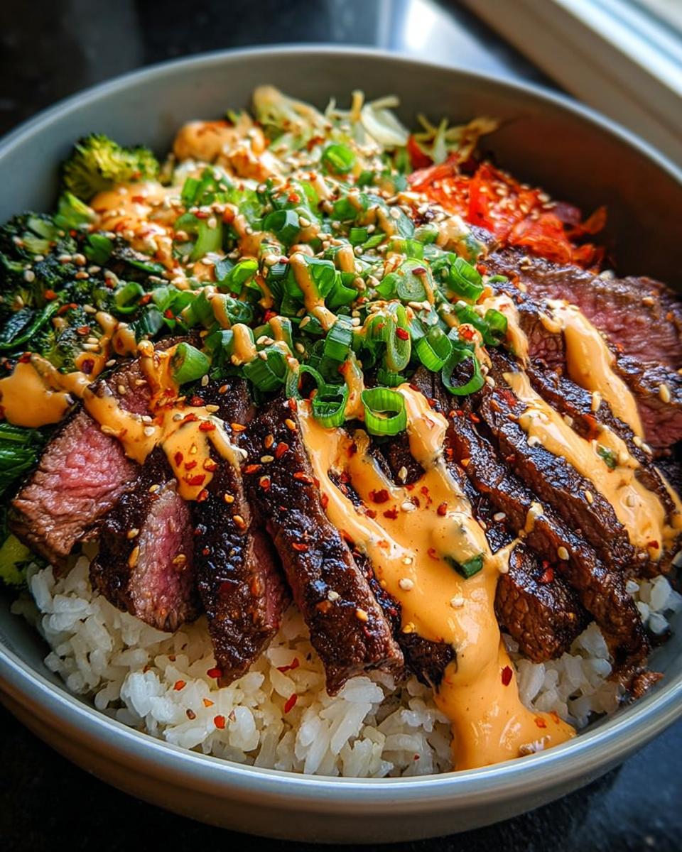 Korean BBQ Steak Rice Bowls with Spicy Cream Sauce - Other 4