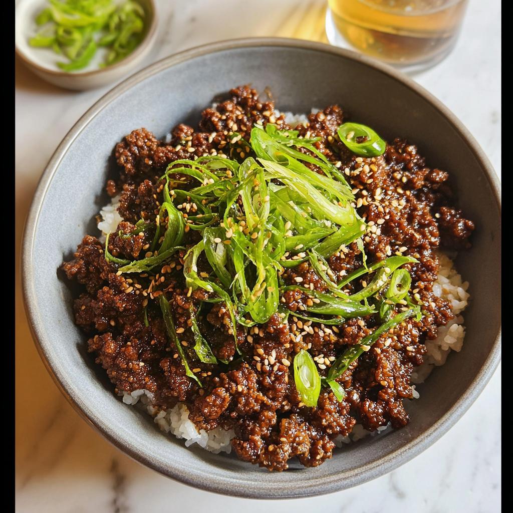 Korean Ground Beef Bowl - Tasty