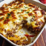 Low Carb Philly Cheesesteak Casserole - Featured