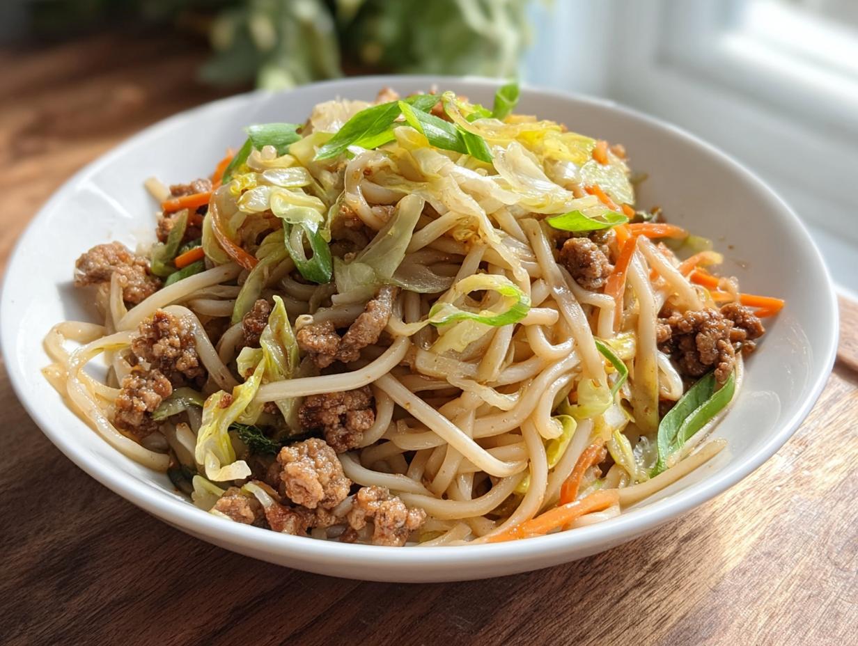 Potsticker Noodle Bowl with Pork & Cabbage Slaw - Featured