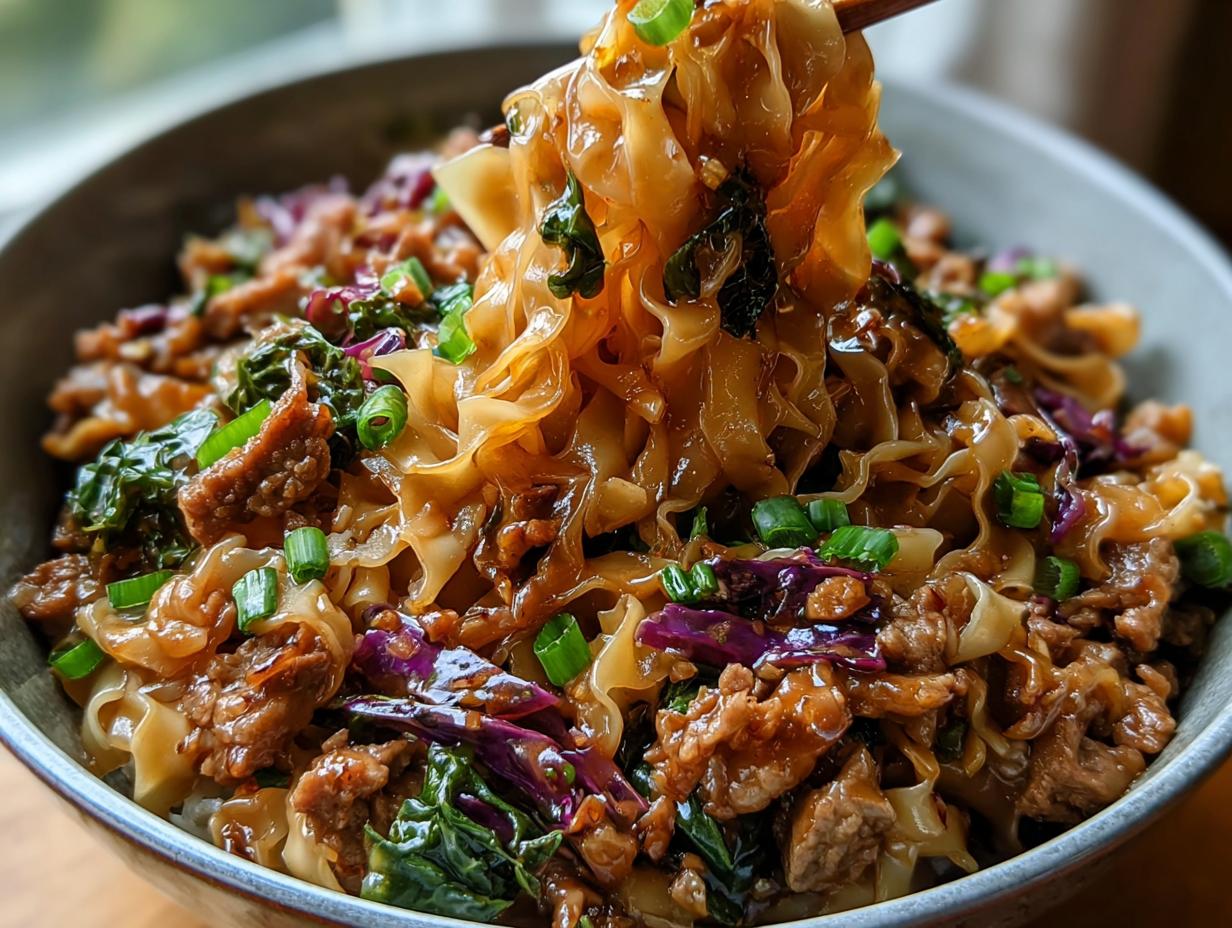 Potsticker Noodle Bowl with Pork & Cabbage Slaw - Featured