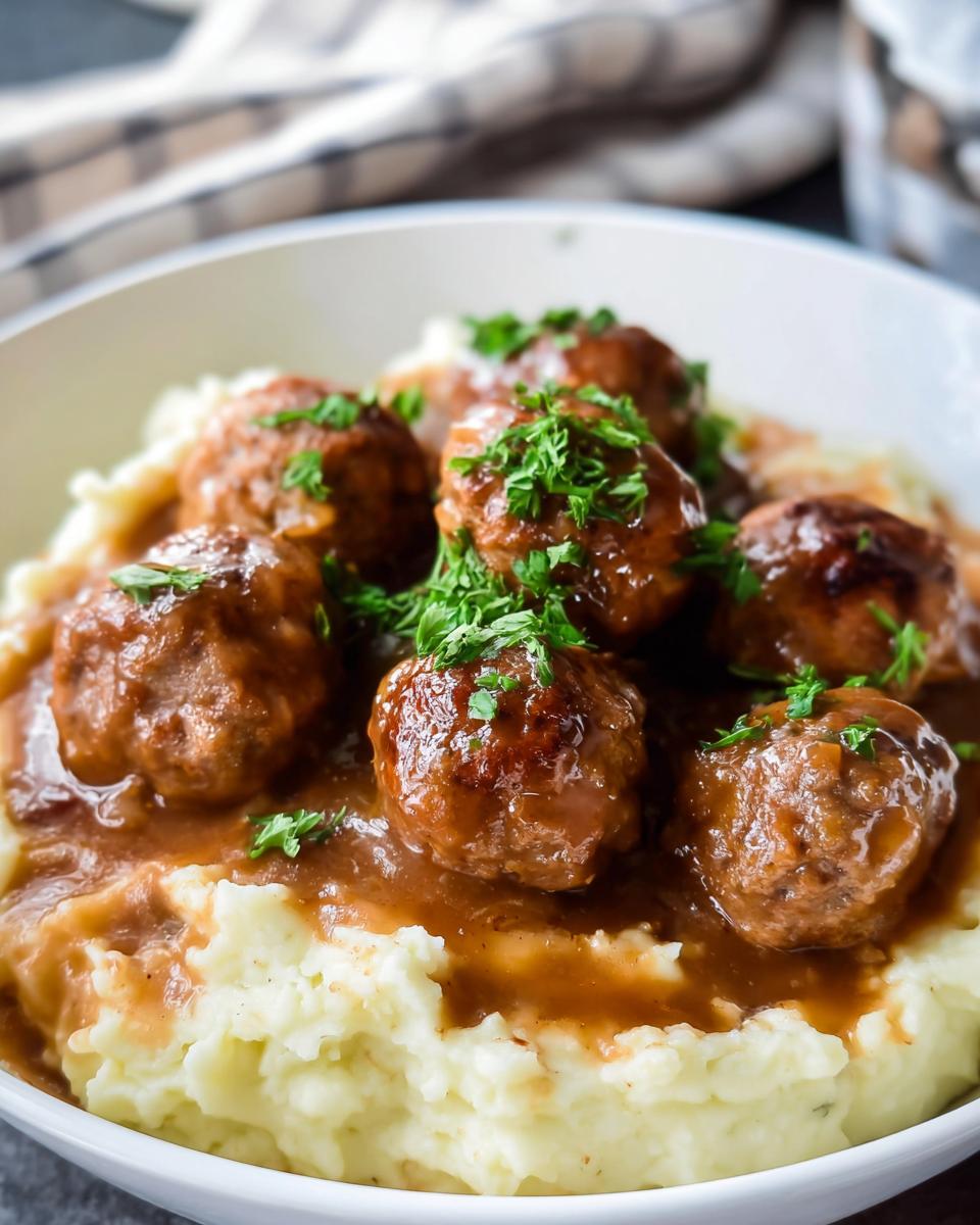 Salisbury Steak Meatballs with Garlic Herb Mashed Potatoes - Other 1