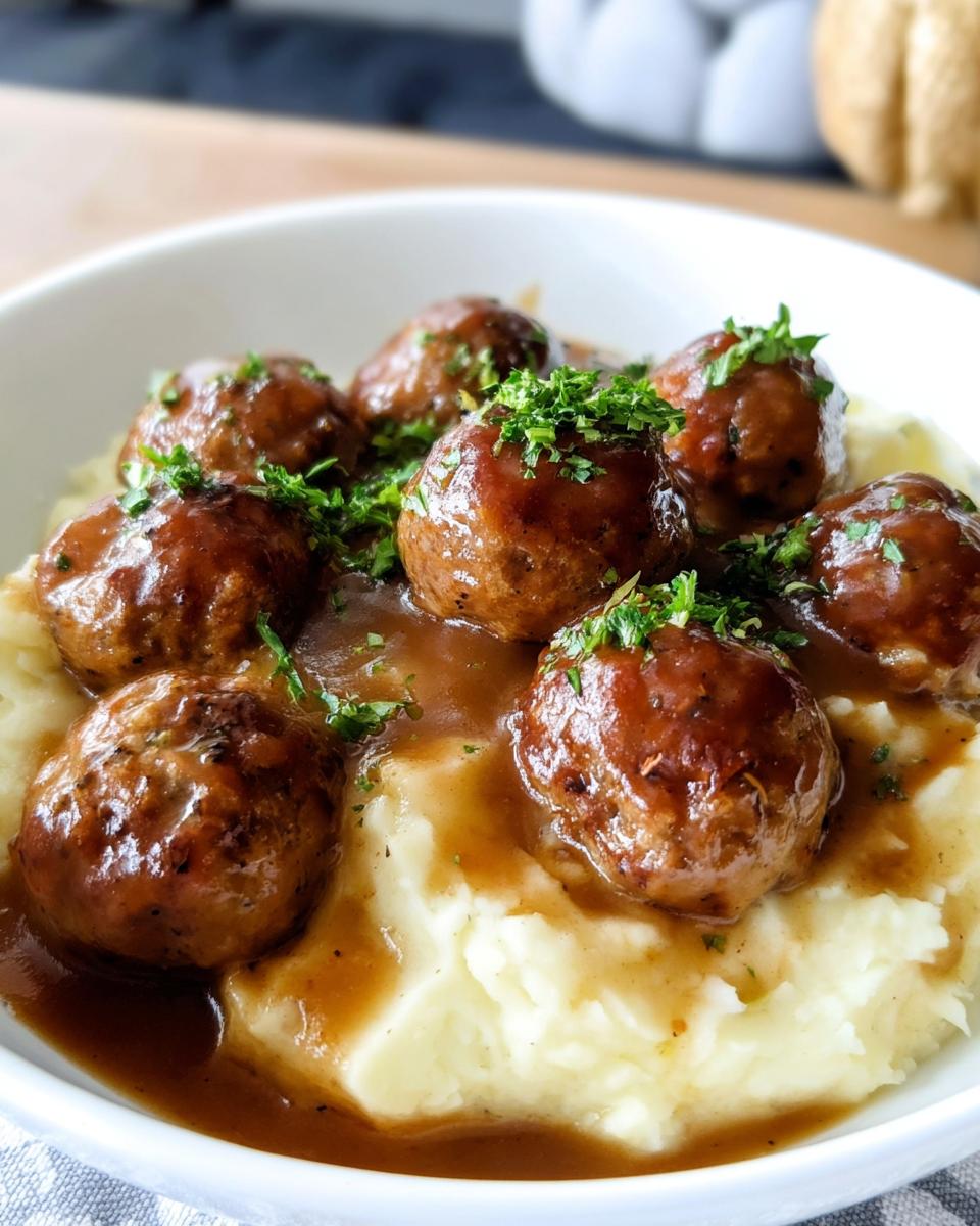Salisbury Steak Meatballs with Garlic Herb Mashed Potatoes - Other 2