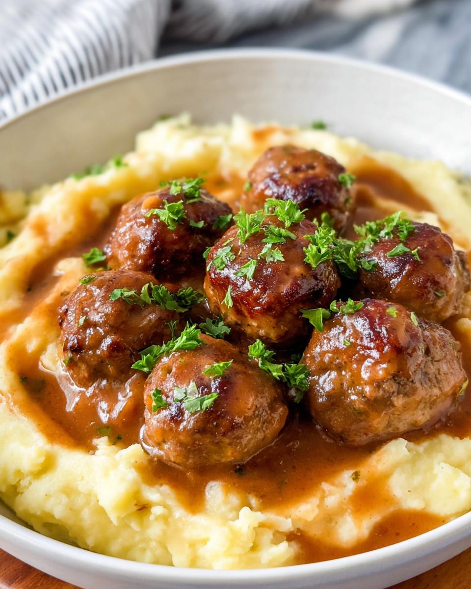 Salisbury Steak Meatballs with Garlic Herb Mashed Potatoes - Other 4