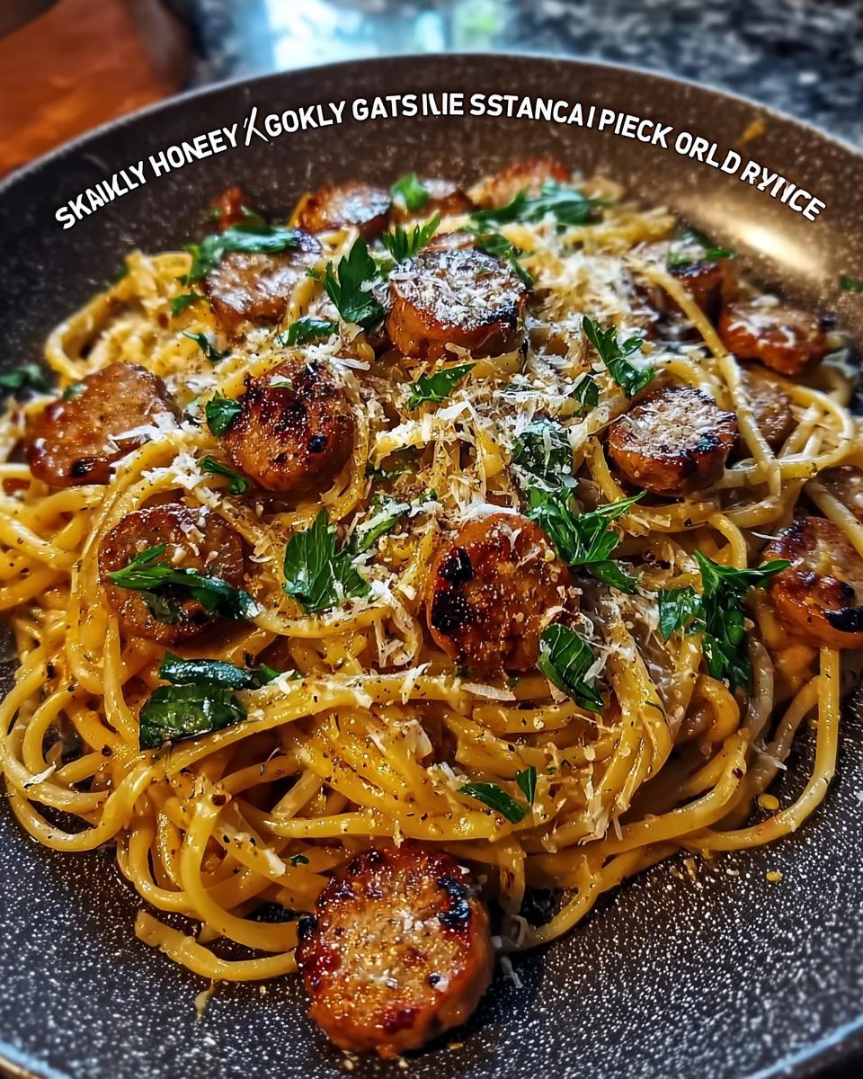 Sticky Honey Garlic Sausage Pasta Skillet - Other 1