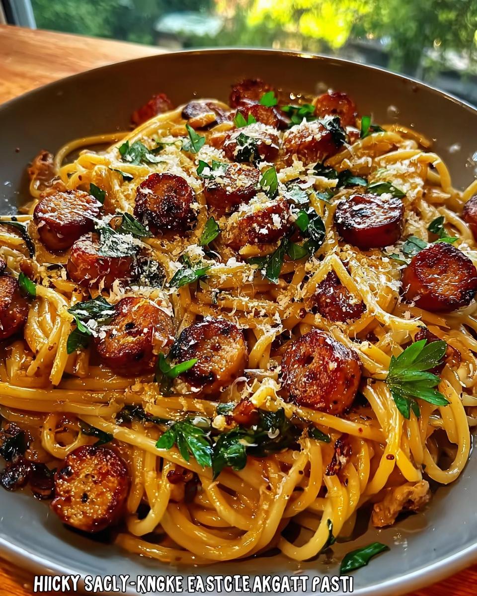 Sticky Honey Garlic Sausage Pasta Skillet - Other 2