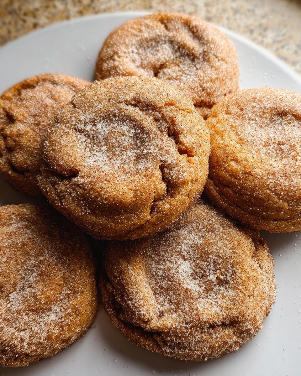 A pile of freshly baked chewy churro cookies, generously coated in cinnamon sugar.