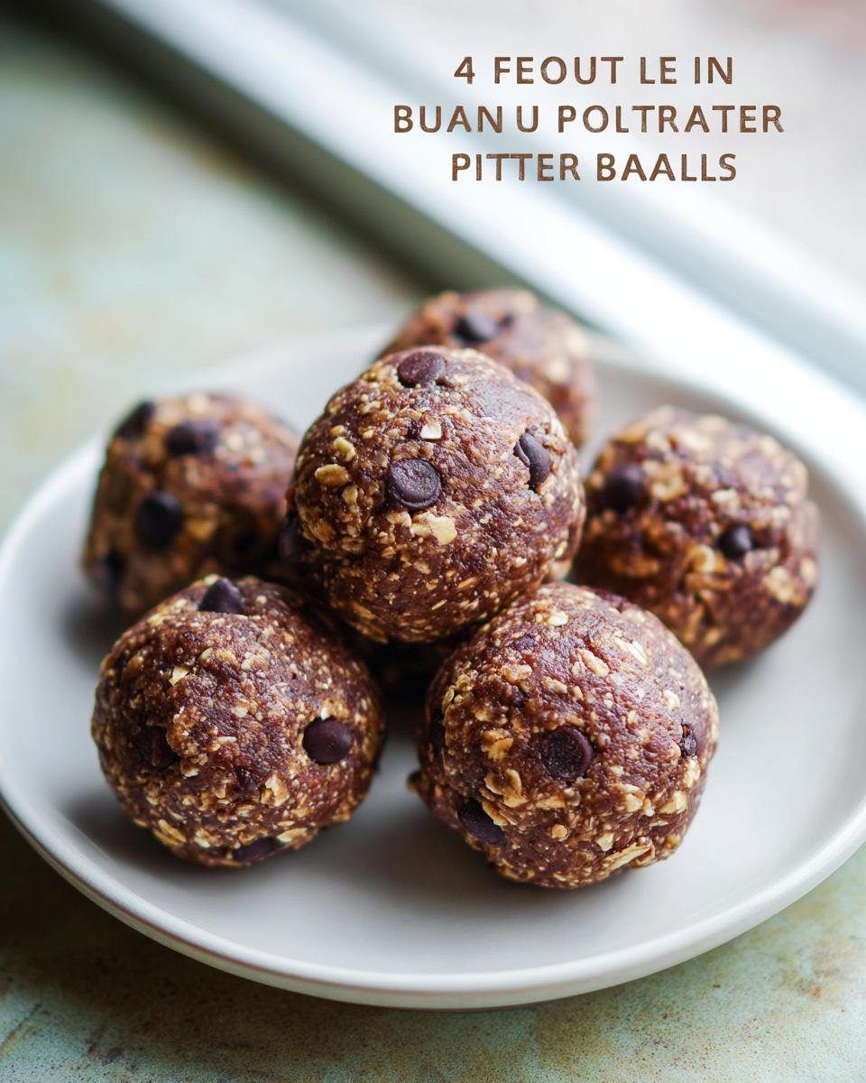 A pile of No-Bake Chocolate Peanut Butter Protein Balls with chocolate chips on a white plate.